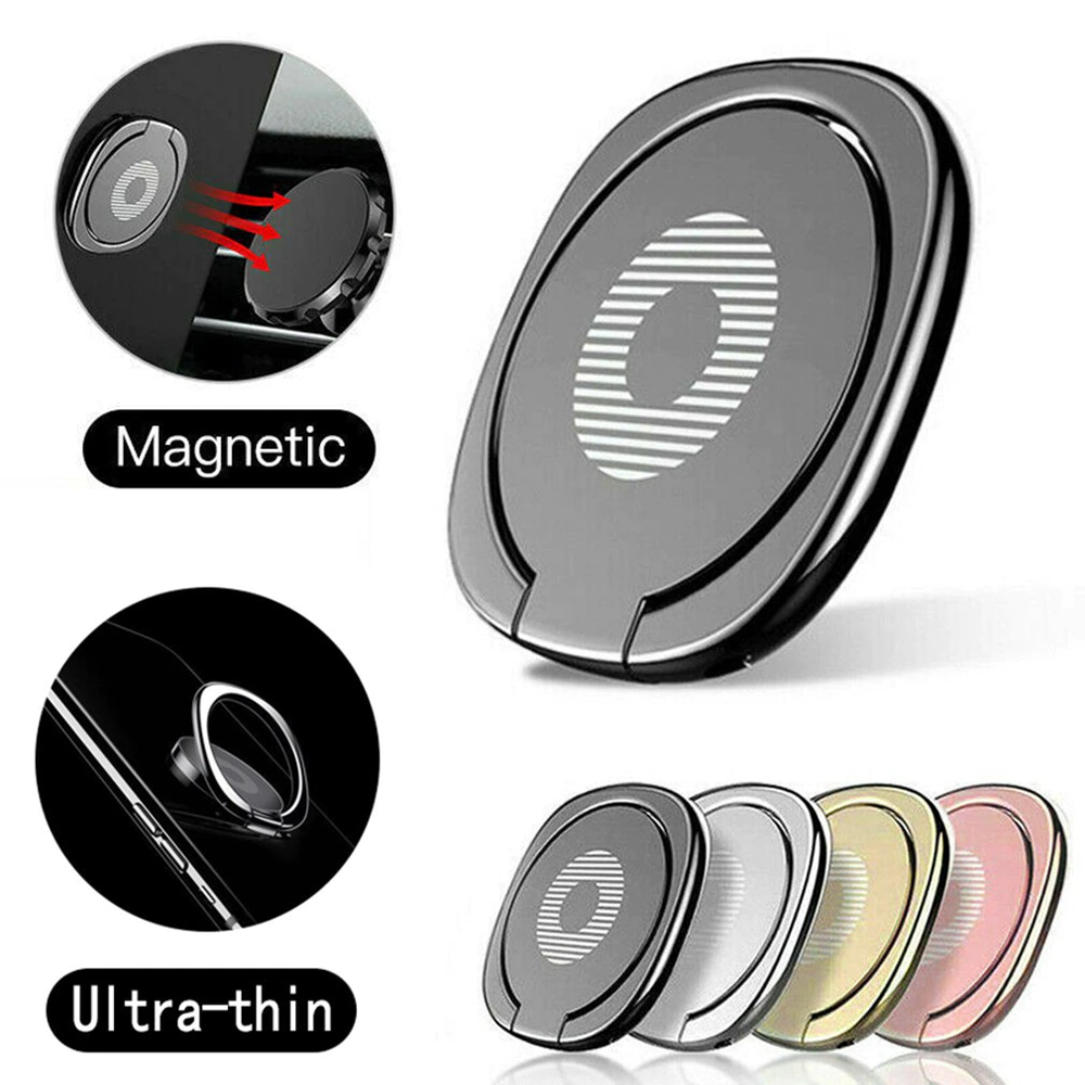 MonIdea Phone Ring Holder, Phone Grip Finger Kickstand Wireless Charging  Friendly, 360°Rotation Metal Phone Ring Grip Stand Work with Magnetic Car  Mount for iPhone Samsung iPad Tablets & More - Black :